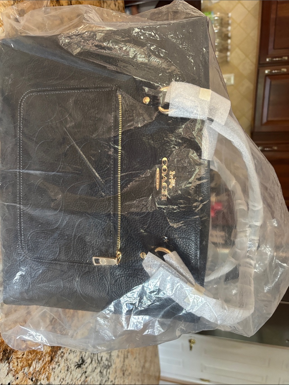 Coach Black Leather Satchel with Gold Hardware